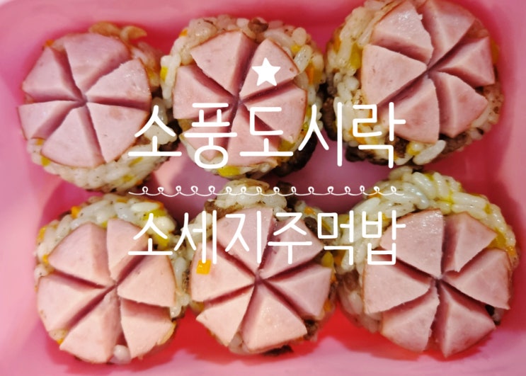  유아 소풍도시락 싸기 꽃소세지 소고기주먹밥