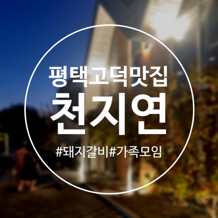  [평택]외식 메뉴로 좋은 '천지연 평택고덕지구점' 내돈내산