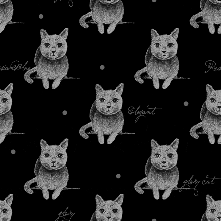 고양이 그림으로 텍스타일 패턴디자인 만들기
