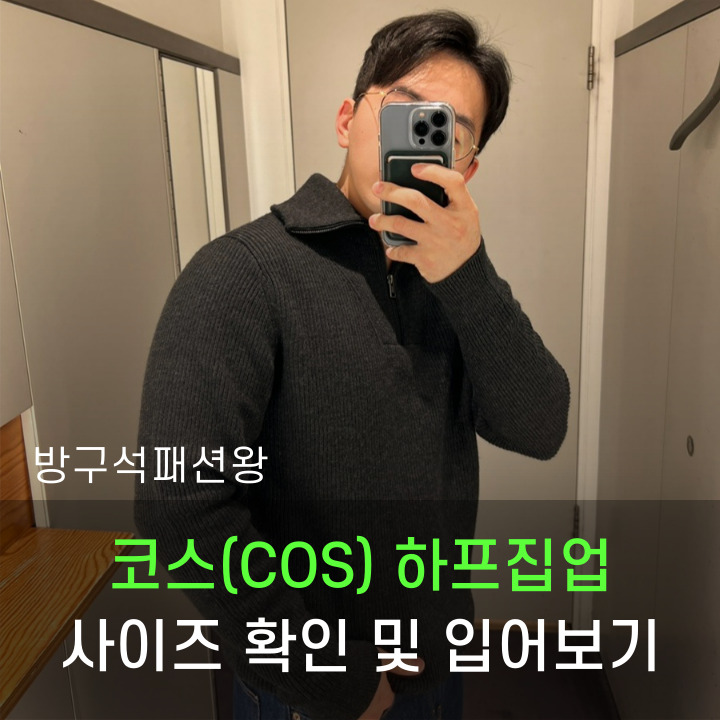  코스 COS 하프집업 니트 사이즈 디테일 색상 확인 및 입어보기