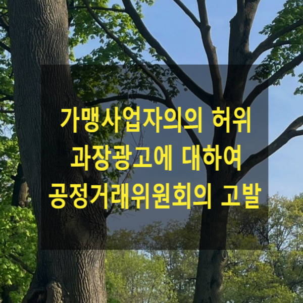  가맹사업자의의 허위 과장광고에 대하여 공정거래위원회의 고발