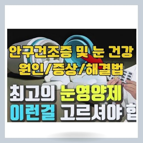  안구건조증 증상 원인 해결 방법 - 눈 영양제 추천 | 눈 침침한 증상도 해결