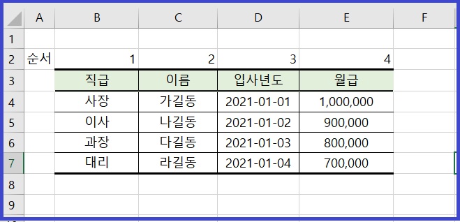 엑셀에서 열 순서(위치) 쉽게 바꾸는 방법(엑셀 시리즈 29, 사용자 지정 정렬)