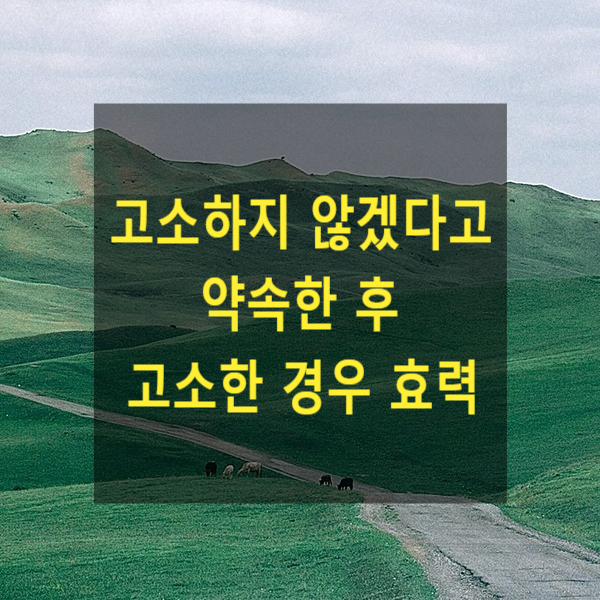  고소하지 않겠다고 약속(고소권의 포기 합의)한 후 고소한 경우 효력
