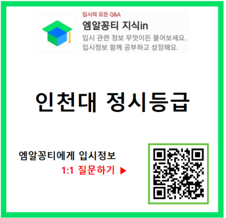  2023학년도 인천대 정시등급, 경쟁률, 충원율 기준 학과