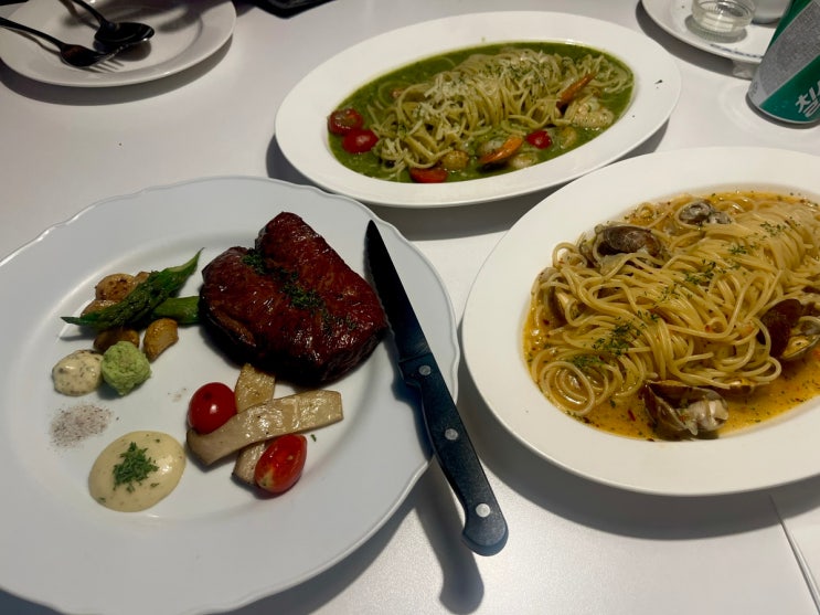  [청라맛집] 데이트장소로 좋은 투파인드피터에서 스파케티, 스테이크 _내돈내산