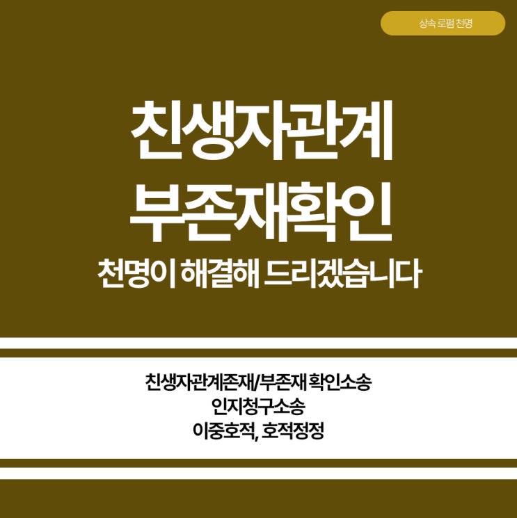 친생자관계부존재확인 제대로 알기 친생자관계부존재확인 제대로 알기
