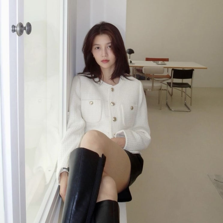  결혼식 하객룩으로 딱인 임현주 미쏘 트위드 자켓