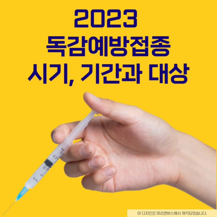 2023년 독감예방접종 시기, 기간과 대상