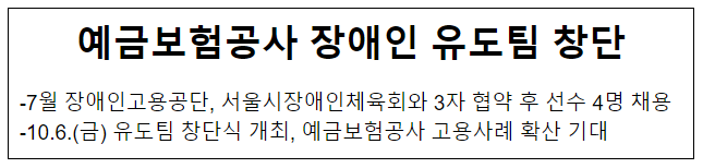 예금보험공사 장애인 유도팀 창단 예금보험공사 장애인 유도팀 창단