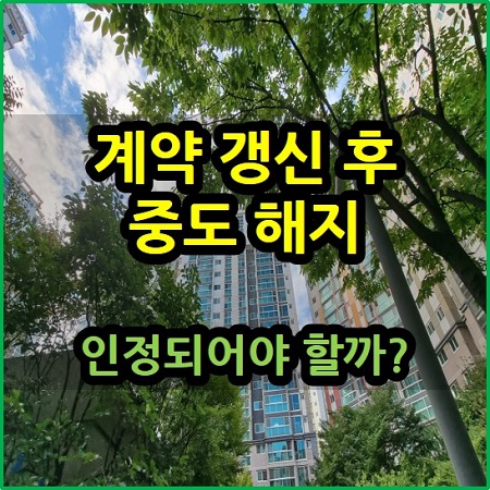  계약 갱신 후 중도 해지 인정되어야 할까?