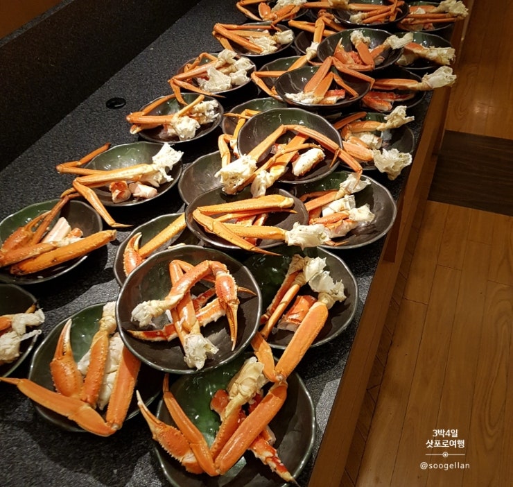  삿포로 여행 온천 호텔 추천 "마호로바 mahoroba" 야외온천과 그린테라스 대게뷔페, 조식