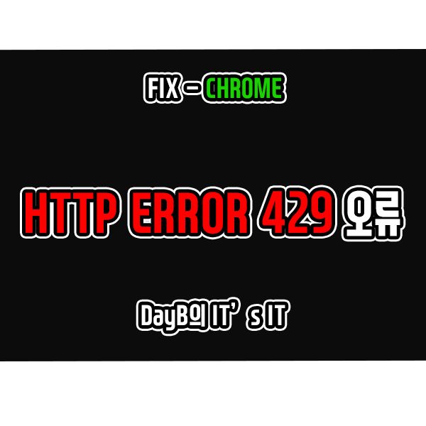 HTTP ERROR 429 크롬 사이트 접속 오류 해결 방법