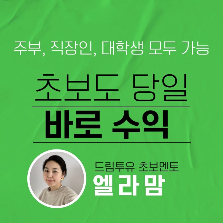  드림투유 부업을 주부도 성공하는 노하우