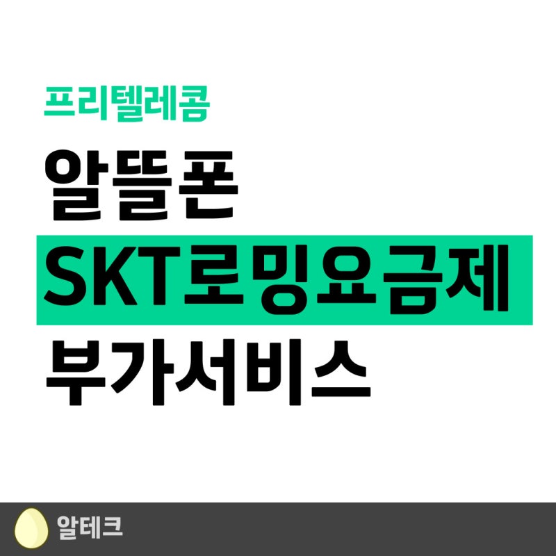 프리티 SKT 알뜰폰 로밍방법