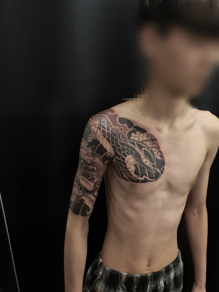  연장부터 가슴긴팔 컬러 반팔 이레즈미타투