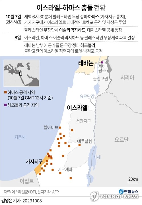 이스라엘-하마스 전쟁 이틀째 헤즈볼라 개입…사상자 4천200여명