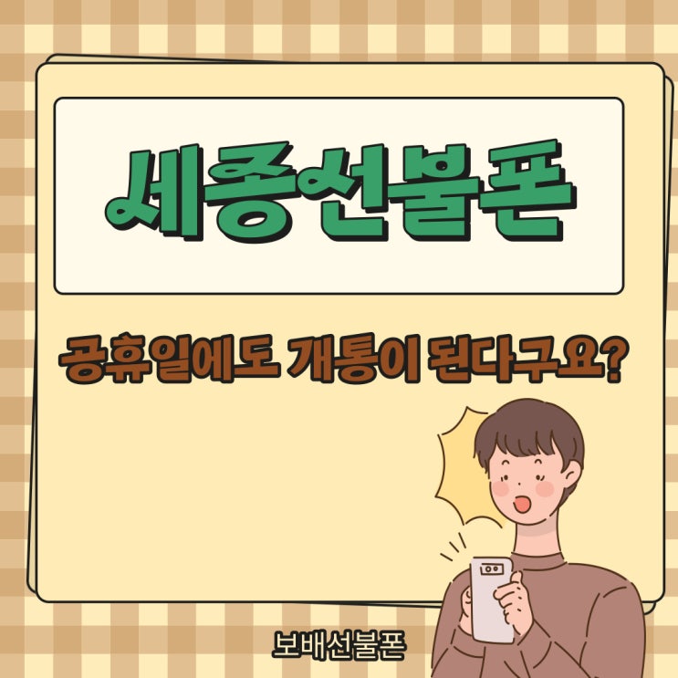 세종선불폰 공휴일에도 개통이 된다구요? 세종선불폰 공휴일에도 개통이 된다구요?