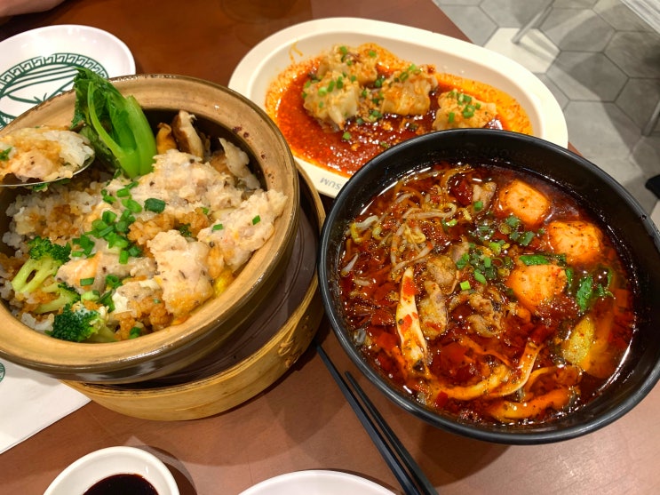  대전 신세계 백화점 맛집 - 호우섬 | 홍콩 음식 완탕, 뽀짜이판, 매운 소고기 탕면