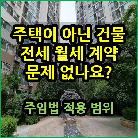  주택이 아닌 건물 전세 월세 계약 문제없나요? 주임법 적용 범위