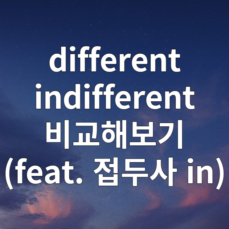 different indifferent 차이 (feat. 접두사 in)