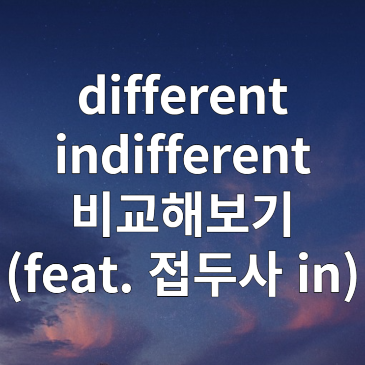  different indifferent 차이 (feat. 접두사 in)