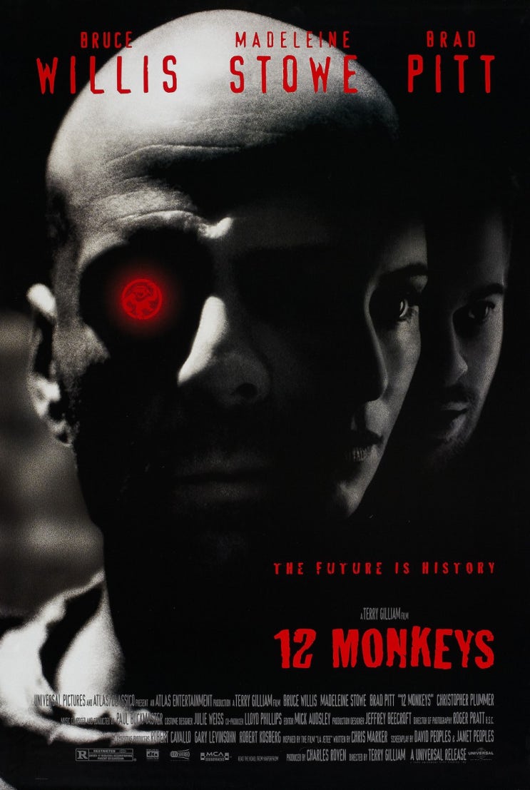  12 몽키즈(1995) - 시간 여행과 종말론이 균형 있게 혼합된 SF 스릴러