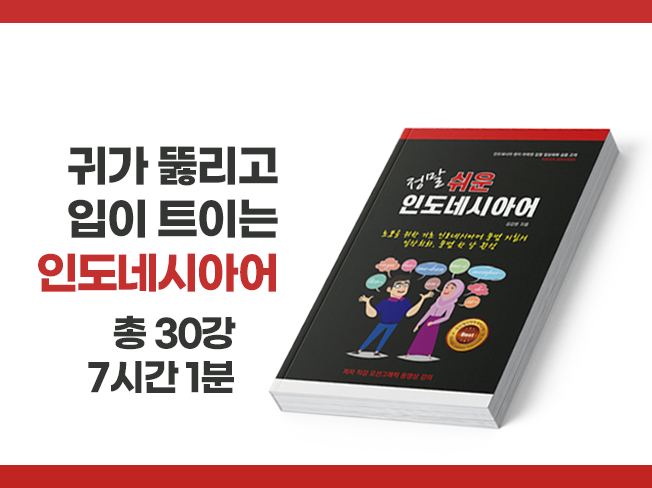  인도네시아어 인강 하나로 문법에 회화까지 두 마리 토끼를 잡을 수 있어요.