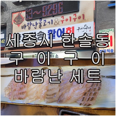  [세종시 한솔동 맛집 추천] 구이구이에서의 신선한 생선회 바람난 세트 솔직후기