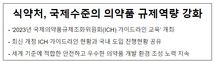 식약처, 국제수준의 의약품 규제역량 강화 식약처, 국제수준의 의약품 규제역량 강화
