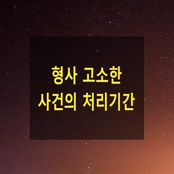  형사 고소한 사건의 처리기간