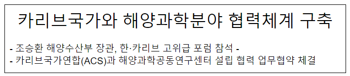 카리브국가와 해양과학분야 협력체계 구축