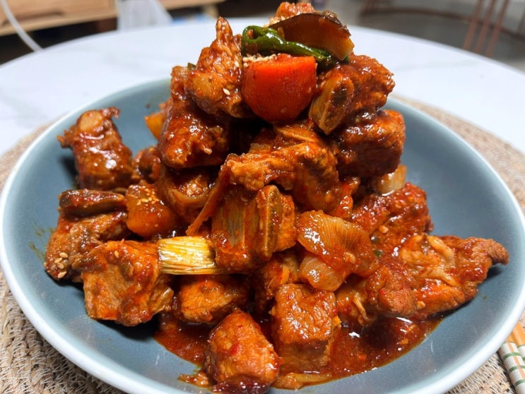  매운돼지갈비찜 만들기  갈비찜레시피