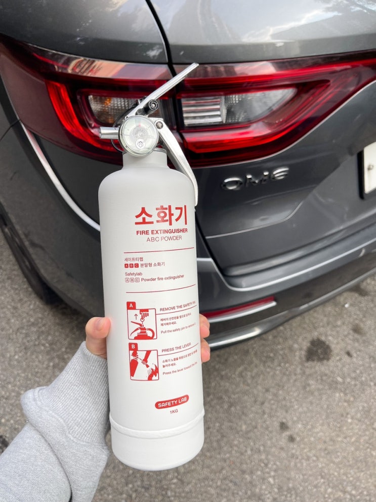  세이프티랩 1kg 분말 소화기 | 차량용 소화기 추천, 오브제 소화기, 자동차 소화기 설치 법개정