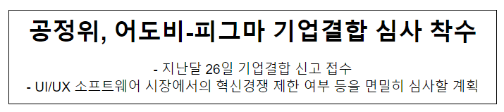 어도비-피그마 기업결합 신고 접수 어도비-피그마 기업결합 신고 접수