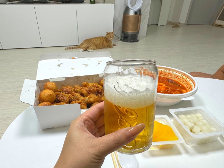  [교촌치킨x엽기떡볶이] 바삭하고 달달한 허니콤보와 매콤한 떡볶이 배달음식 꿀조합