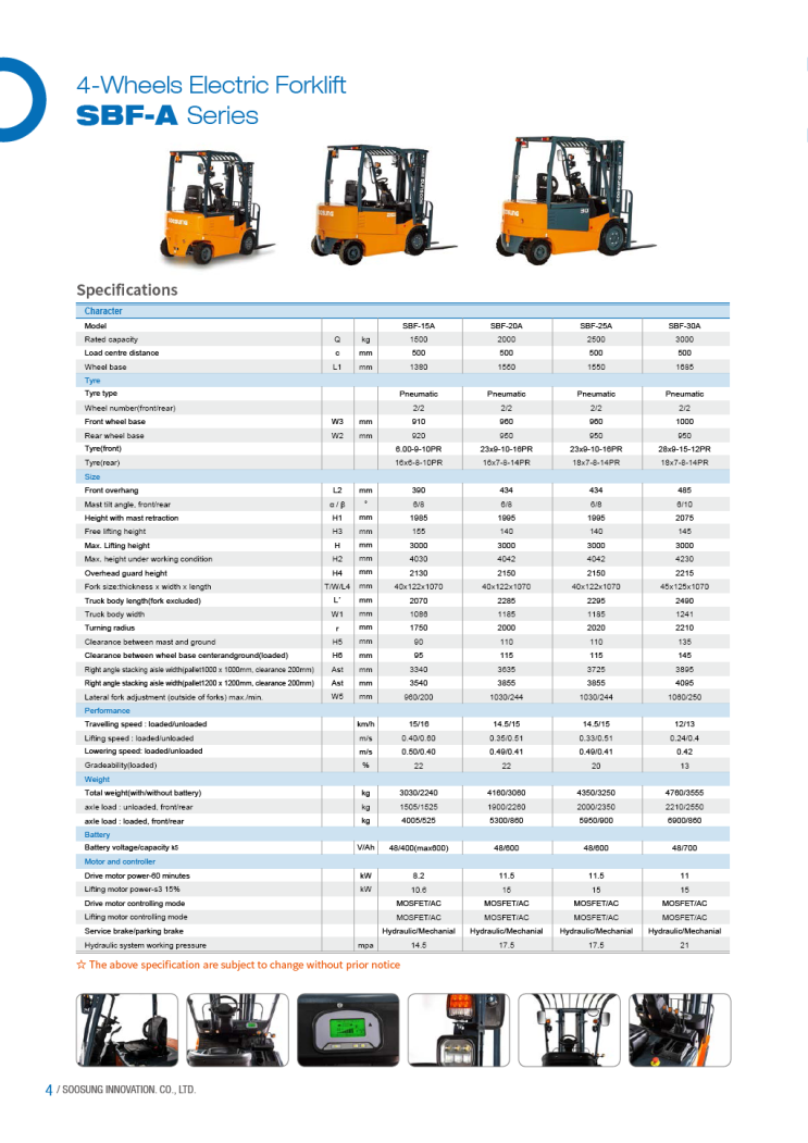 #Electric #Forklift #Truck #Soosung #products & #others #Transporting #machines #catalog