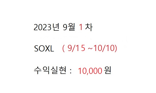  SOXL 2023년 9월 3회차 투자기록