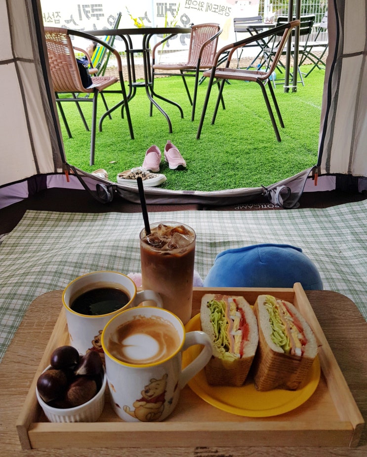 [춘천맛집] 강촌카페 커피와 샌드위치가 맛있는 캠핑 감성 연들레
