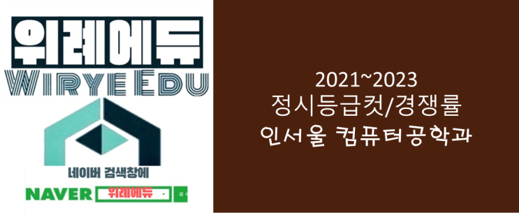  3개년(2021~2023) 정시등급컷/경쟁률 : 인서울 컴퓨터공학과