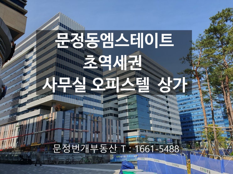  문정동엠스테이트 초역세권부동산 사무실 오피스텔 상권정보