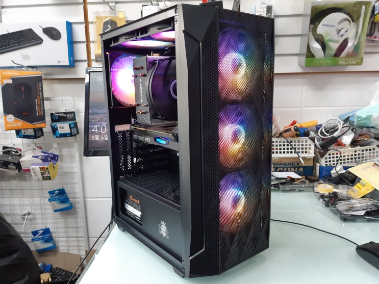  상동 컴퓨터수리 USB장치 과전류 부팅불가 문제 해결 라이젠9 3900X 데스크탑 메인보드 ASUS B550M-A 케이스 킹덤 코디 101 교체 작업