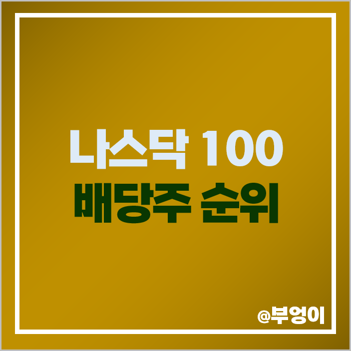 나스닥 100 미국 배당주 순위 배당수익률 배당금 높은 주식 나스닥 100 미국 배당주 순위 배당수익률 배당금 높은 주식