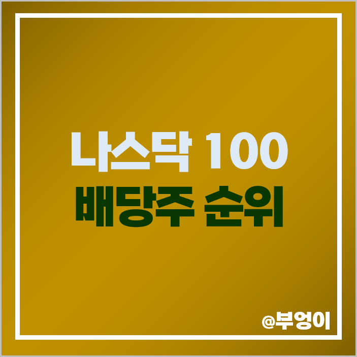 나스닥 100 미국 배당주 순위 배당수익률 배당금 높은 주식