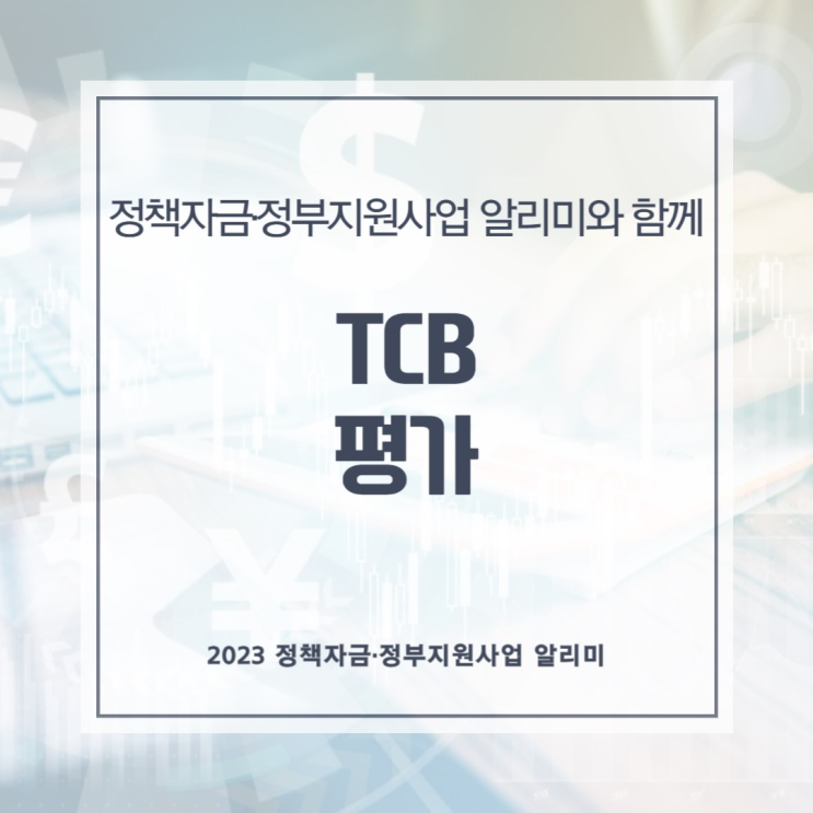  TCB평가, 정책자금·정부지원사업 알리미가 도와드립니다.