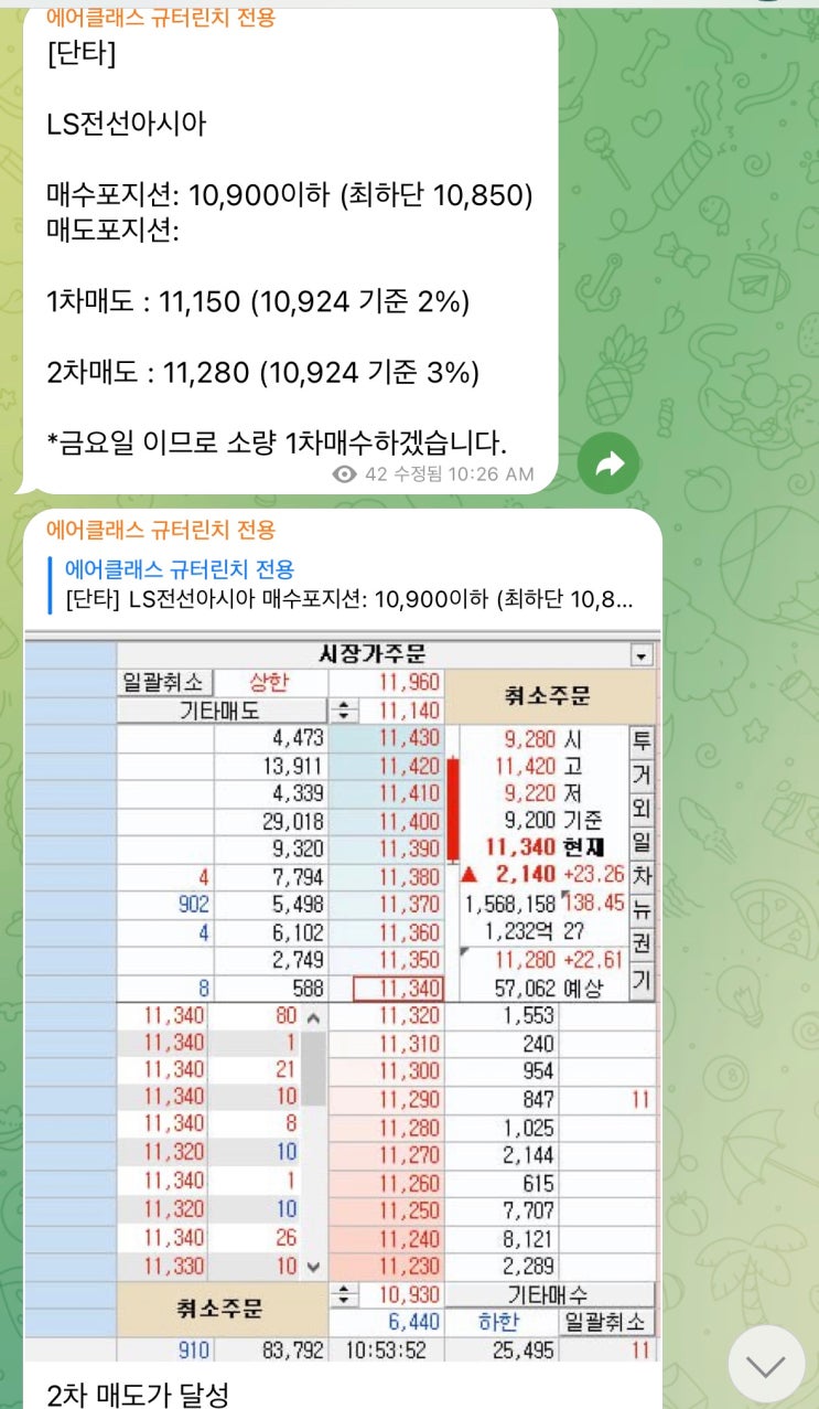  10/13 LS전선아시아 잘 먹었습니다.