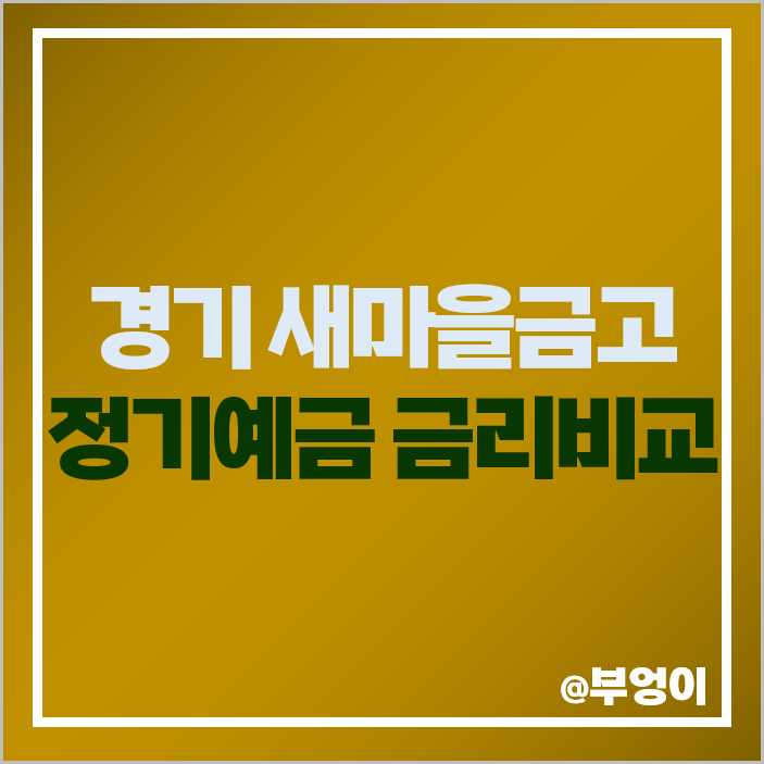 새마을금고 정기예금 금리 비교 가평 부천 수원 시흥 안양 새마을금고 정기예금 금리 비교 가평 부천 수원 시흥 안양