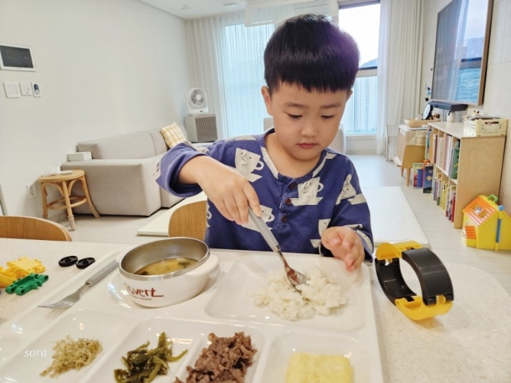  간편한 세척 멜라민식판 유아식 로흐야 4구 식판 717
