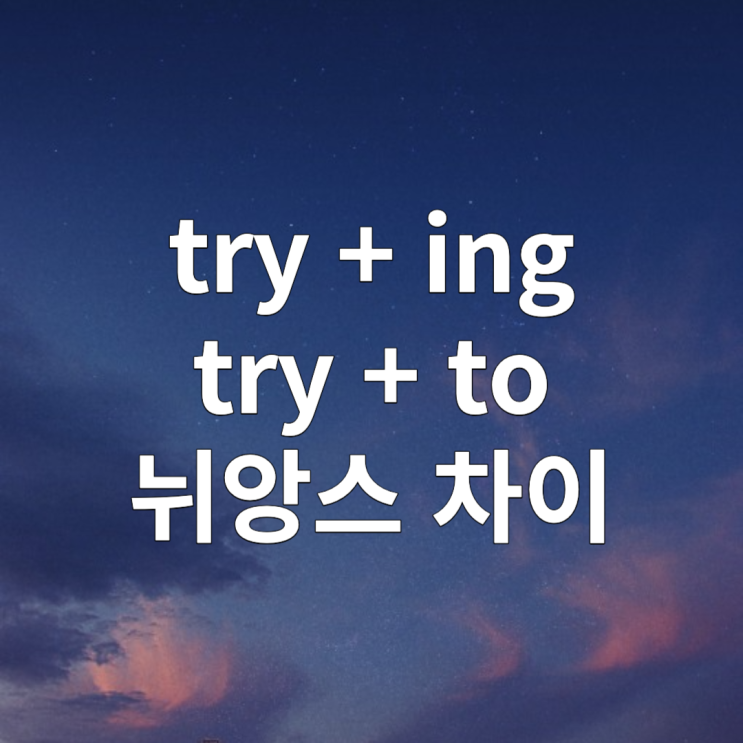  try ing / try to 차이 정리