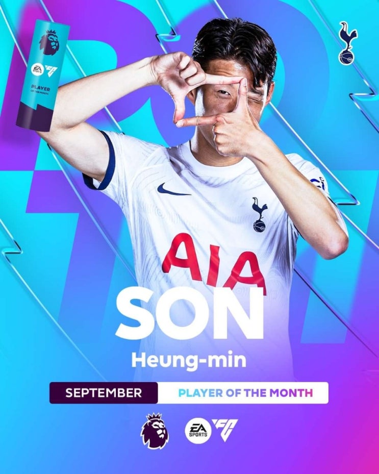 홋스퍼 FC] 손흥민 선수 프리미어리그 <b>9월 이달의선수상</b> 수상